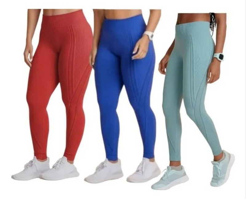 Kit 3 Calças Legging Sustentação Academia